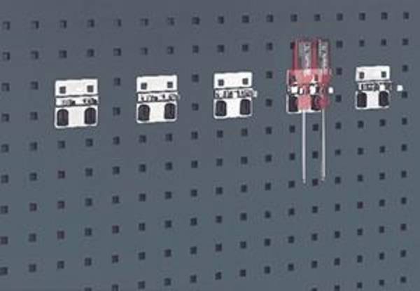 Doppelte Werkzeugklemme B60xT60xD2x19 mm für Lochplatten für Lochplatten - Artikel: 7830333339