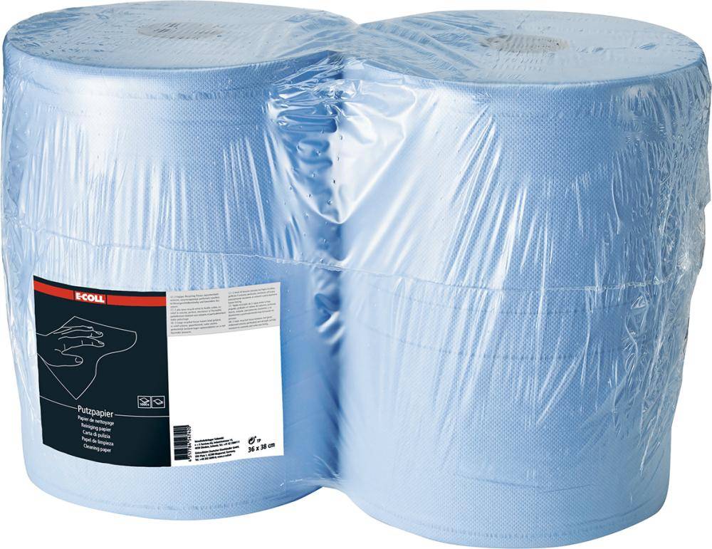 Putzpapier blau, 2-lagig,1.000 Blatt 38x36cm E-COLL-0