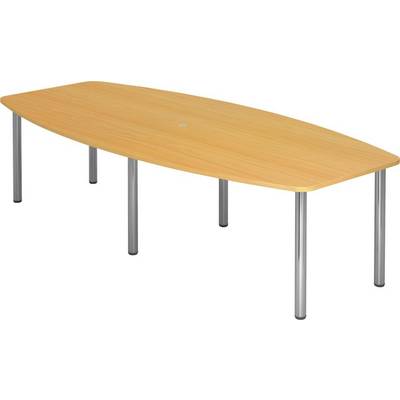 Konferenztisch mit Chromfüßen 280x130/78cm Buche-0