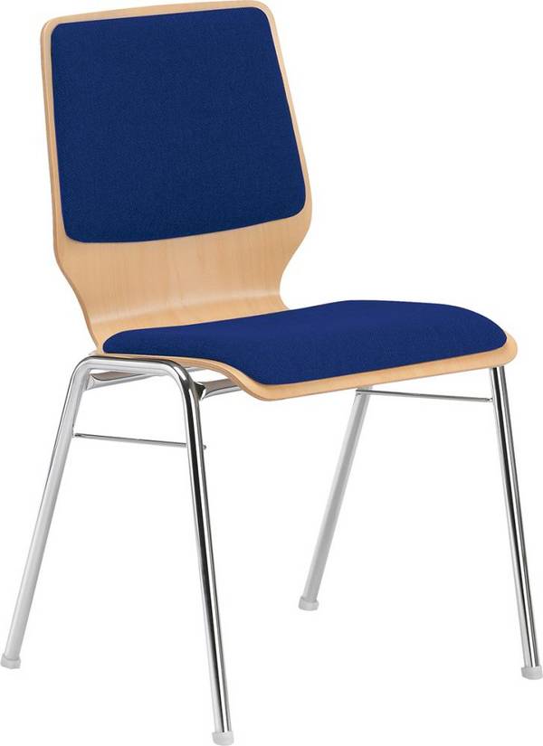Mehrzweckstuhl Buche m. 2 Polster blau