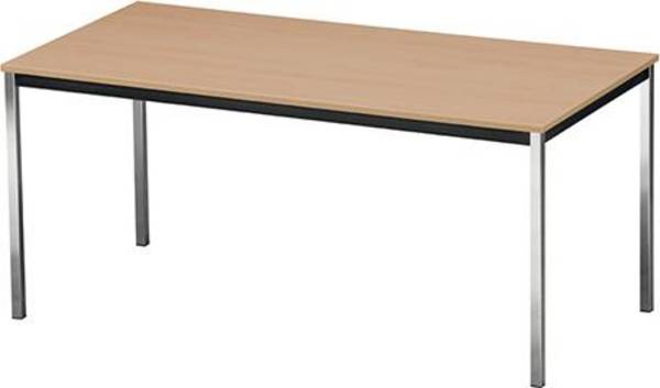 Mehrzwecktisch 80/80 chrom/buche/19m