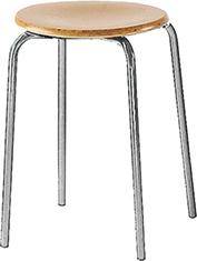 Hocker m. Holzsitz chrom/buche-0