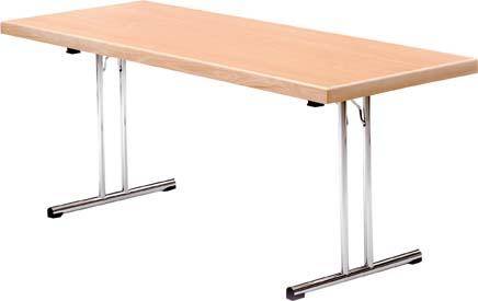 Klapptisch 1600 x 700 mm Buchedekor, gerade Kufen-0