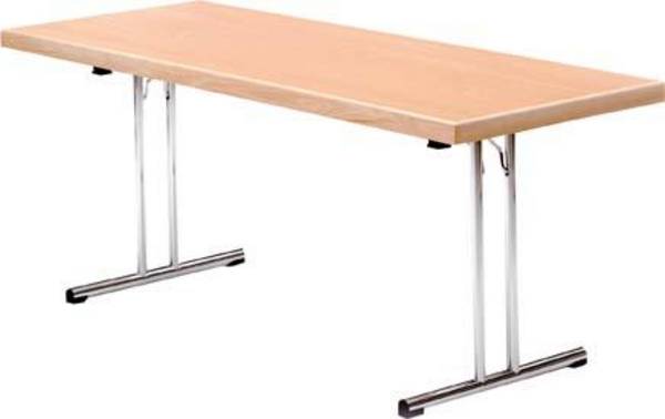 Klapptisch 1600 x 700 mm Buchedekor, gerade Kufen