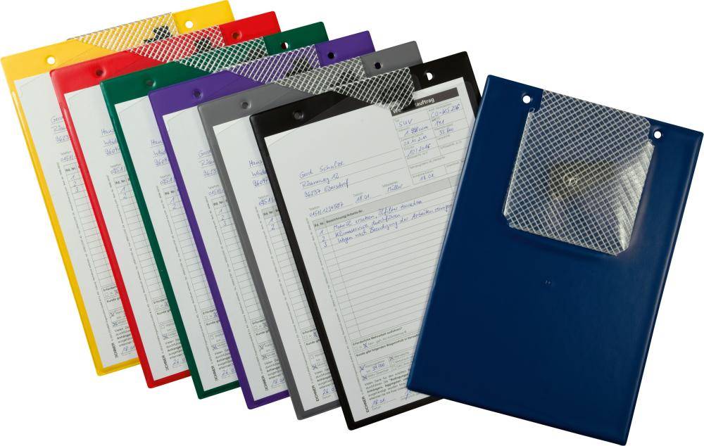 Auftragstaschen mit Schluessselfach VE 10 Stk., A 4 blau-0
