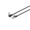Netzwerkkabel RJ45, LAN Kabel, einseitig gewinkelt 90°, Cat 6, S/FTP, PIMF 7,50m Schwarz
