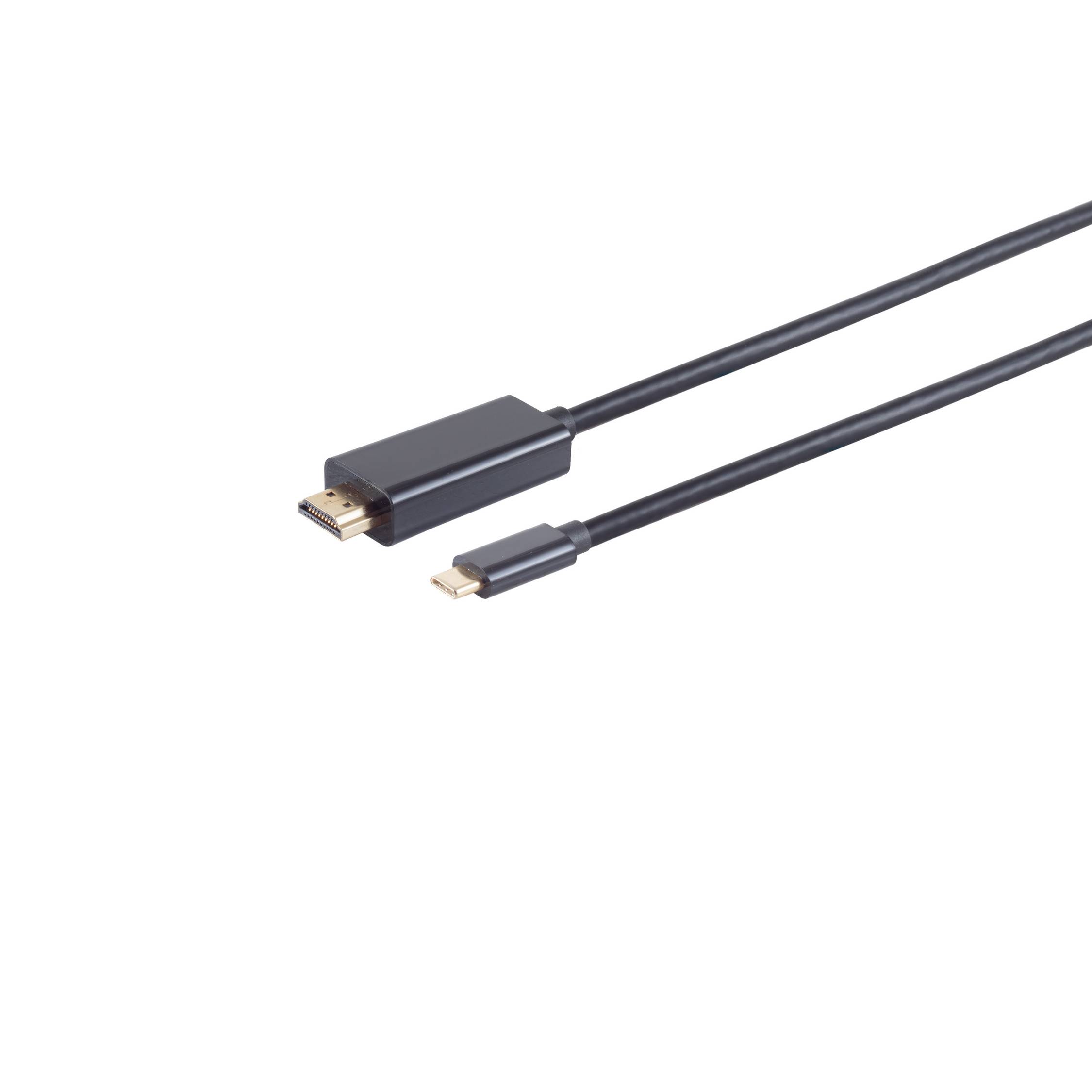 HDMI A Stecker/ USB 3.1 C Stecker, 4K, schwarz, 1m-0