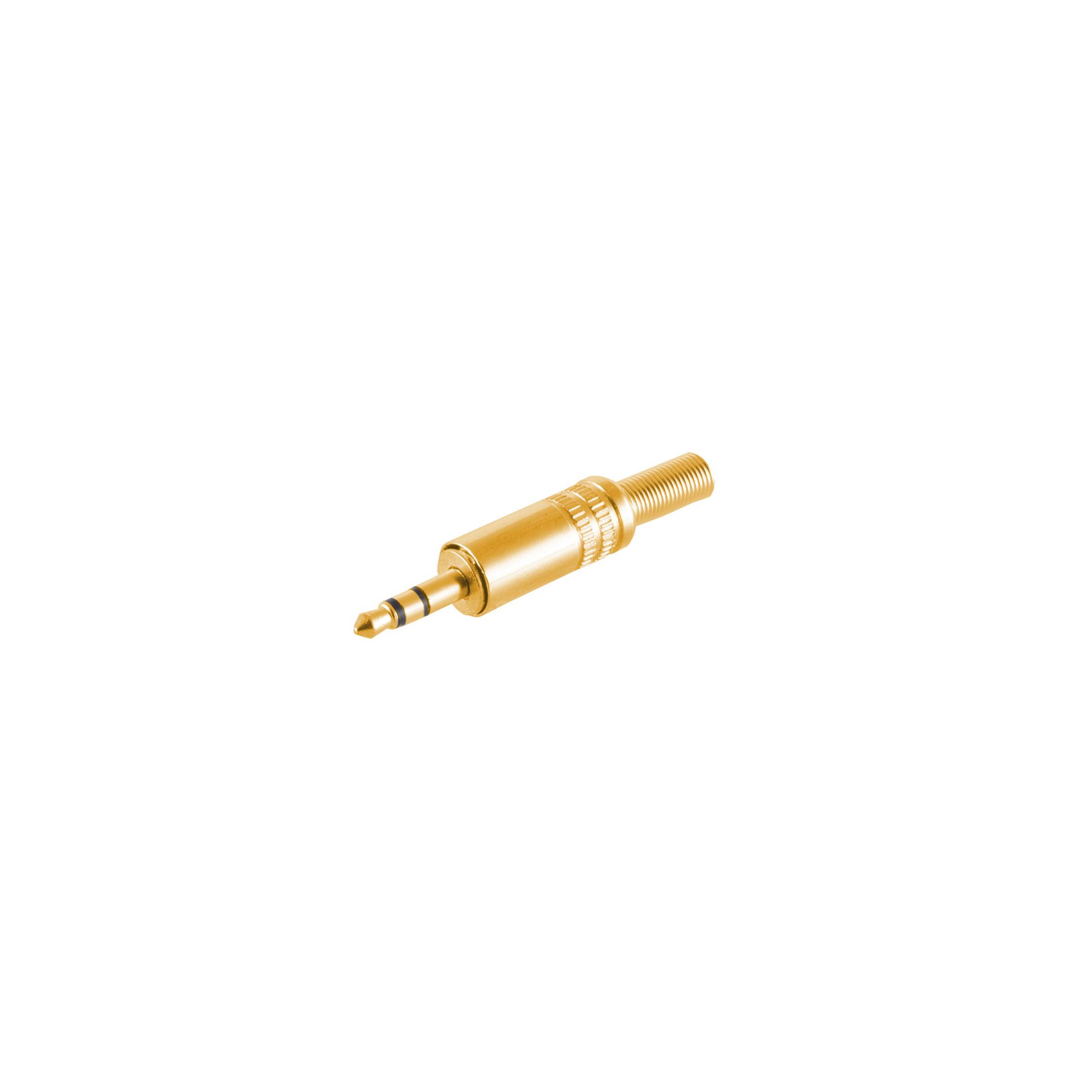 Klinkenstecker Stereo 3,5mm, Metall vergoldet-0