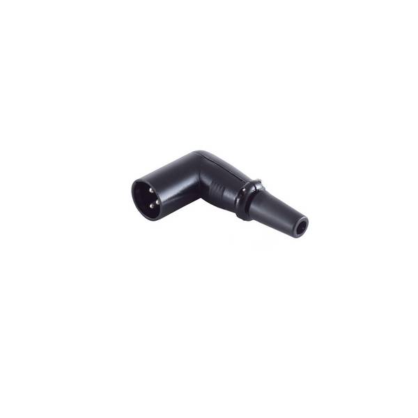 KABELBUDE.EU XLR-Winkelstecker 3-polig Lötanschluss versilberte Kontakte Schwarz