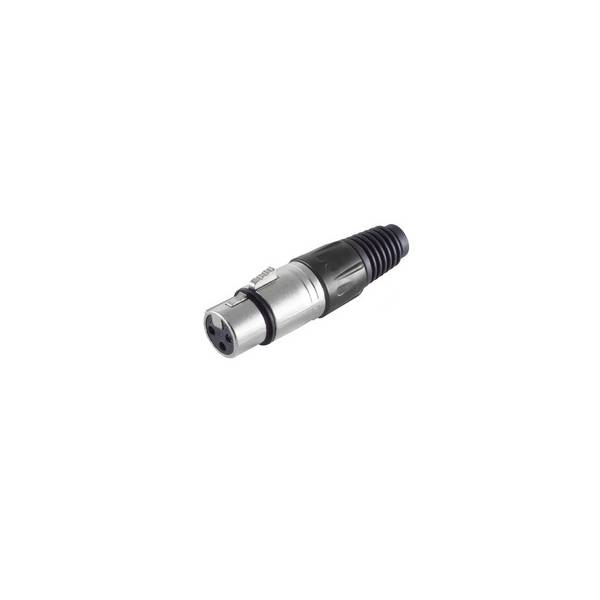 KABELBUDE.EU XLR-Kupplung 3-polig Metallgehäuse Verriegelung Audio - Schwarz