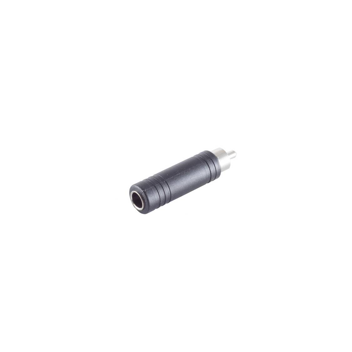 KABELBUDE.EU Audio-Adapter Cinch-Stecker auf 6,3 mm Klinkenbuchse Mono vernickelt Silber-0