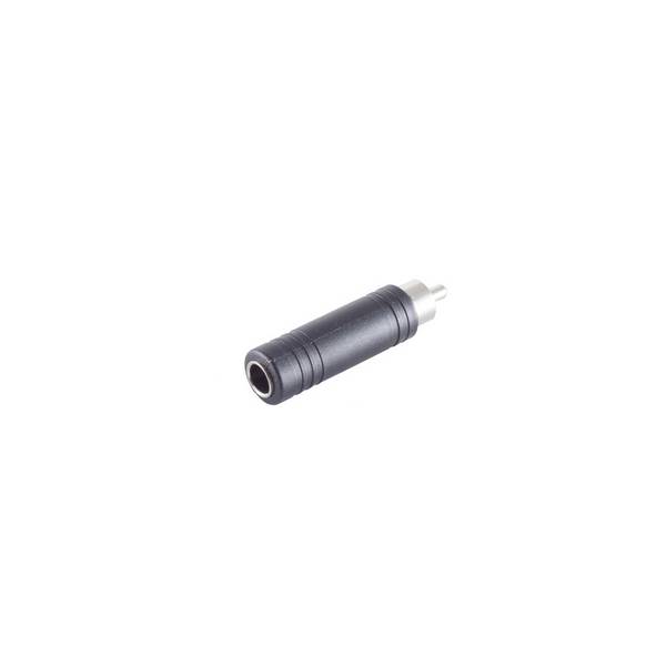 KABELBUDE.EU Audio-Adapter Cinch-Stecker auf 6,3 mm Klinkenbuchse Mono vernickelt Silber