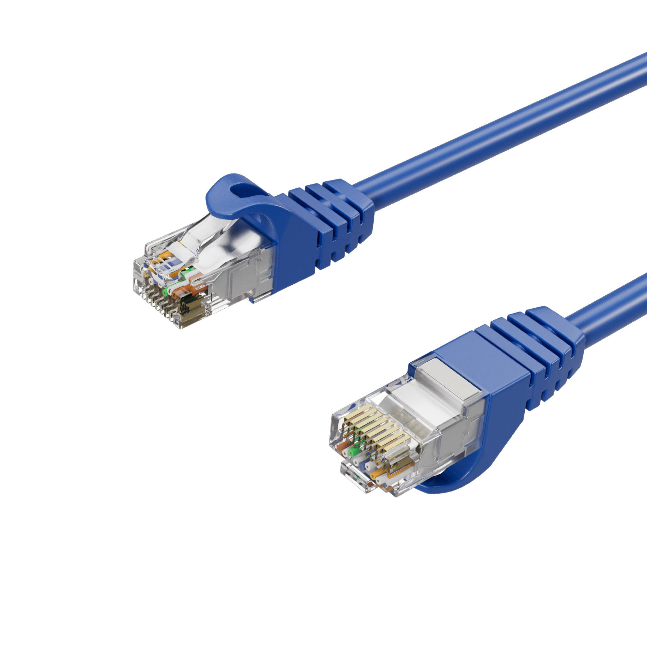 Netzwerkkabel RJ45 LAN Kabel, Ethernet Kabel, S/FTP, PIMF, Rohkabel Cat 7 Halogenfrei Blau 1,50m-0