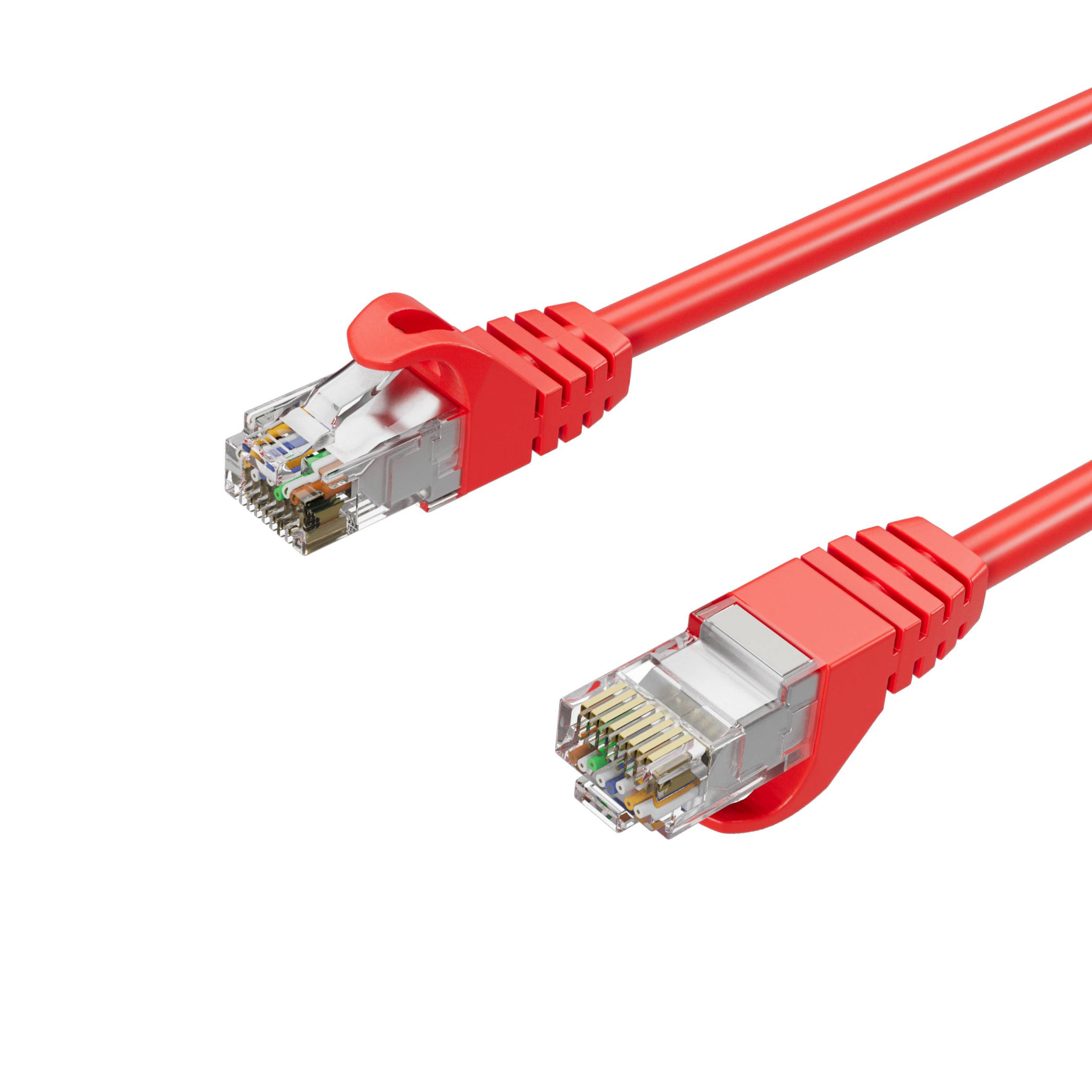 Netzwerkkabel RJ45 LAN Kabel, Ethernet Kabel, S/FTP, PIMF, Rohkabel Cat 7 Halogenfrei Rot 5,00m-0