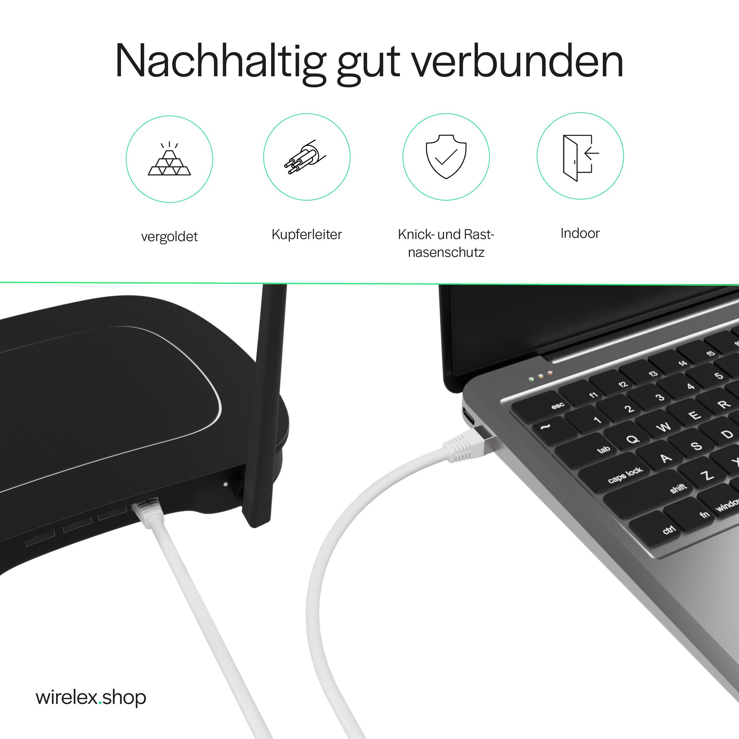 Netzwerkkabel RJ45 Patchkabel Ethernet LAN-Kabel U/UTP CAT 7 10 Gbit/s 10GBASE-T AWG26/7 8P8C Indoor 25,00m | Weiß-2