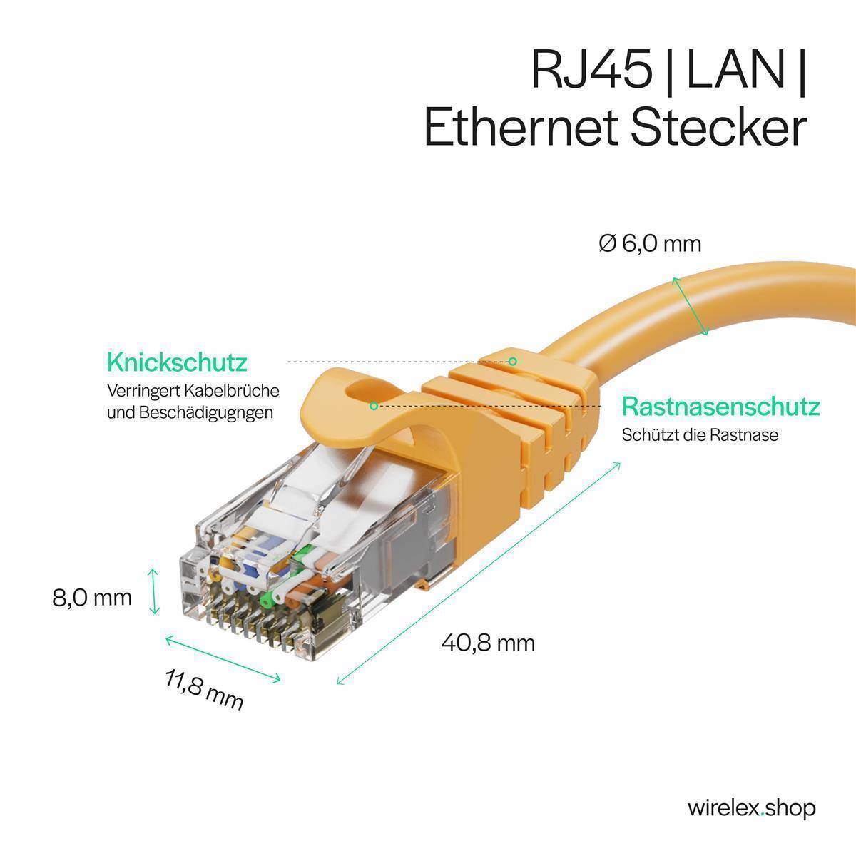 Netzwerkkabel RJ45 LAN Kabel, Ethernet Kabel, S/FTP, PIMF, Rohkabel Cat 7 Halogenfrei Orange 50,00m-1