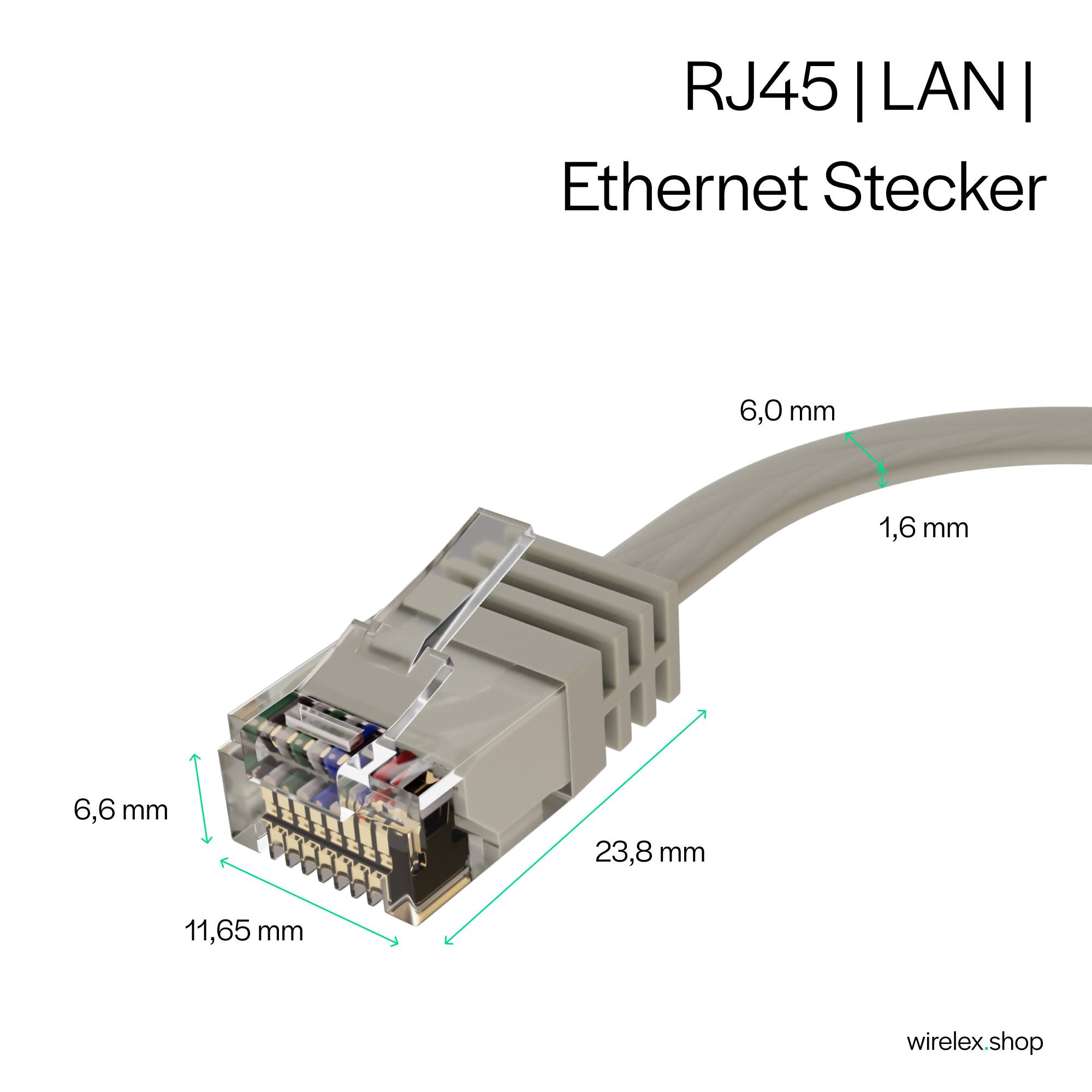Patchkabel-Flachkabel U/UTP cat. 6 slim 0,25m-1