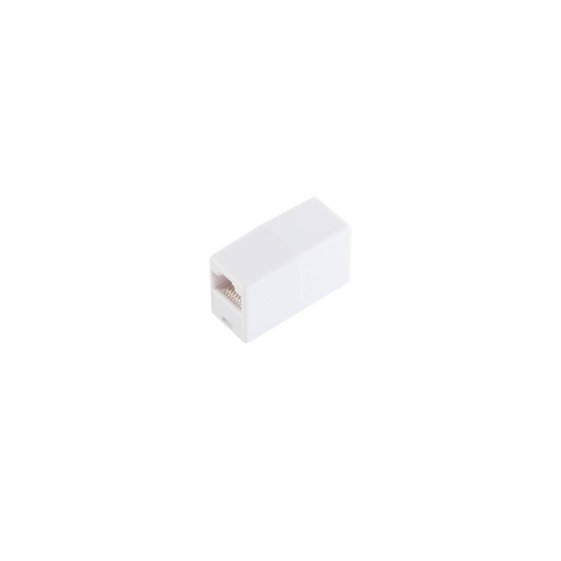 RJ45-Modularkupplung 8P8C weiß Buchse auf Buchse 1:1-0