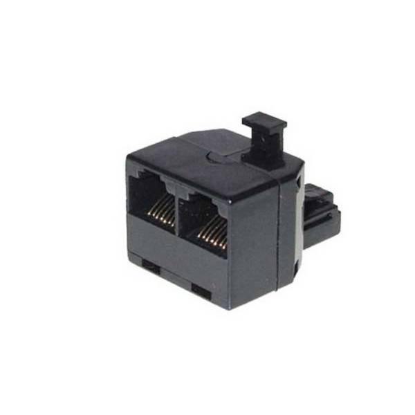 KABELBUDE.EU RJ45 Modular Y-Adapter 1x Stecker auf 2x Buchse 1:1 ungeschirmt Schwarz