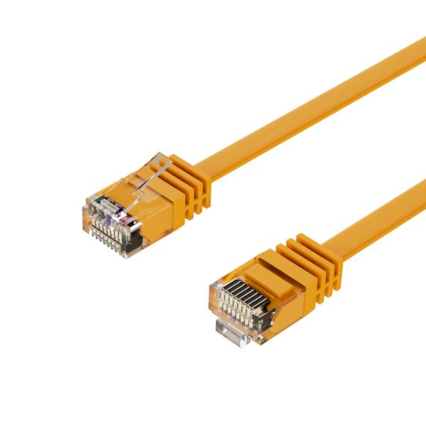 Patchkabel-Flachkabel U/UTP cat. 6 slim gelb 2m