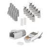 Netzwerk Modular Stecker RJ45 10x-SET für Verlegekabel bis AWG 23, Stecker mit Zugentlastung, Einführhilfe Grau