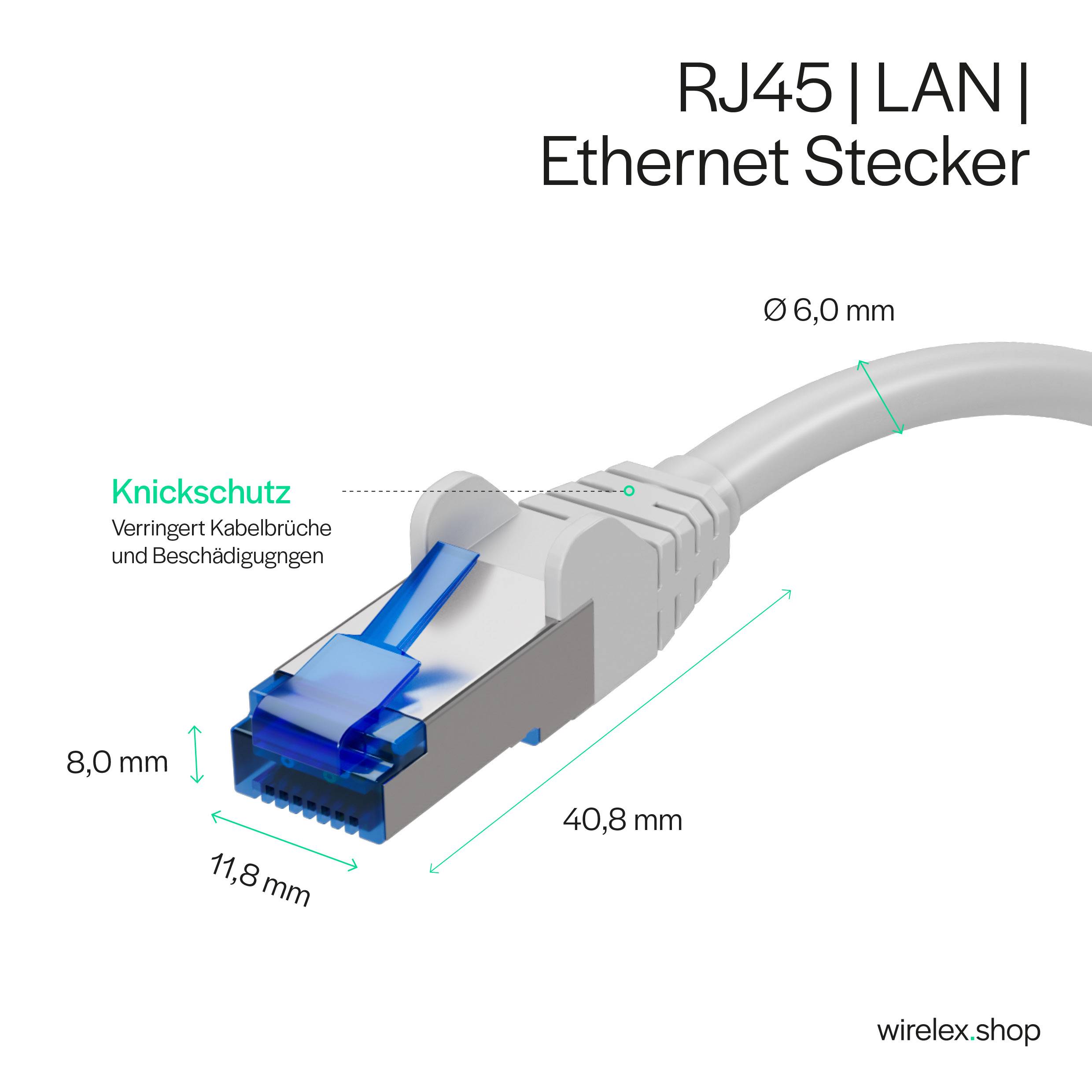 Netzwerkkabel, RJ45 LAN Kabel, Ethernet Cat 6A, S/FTP, PIMF, vergoldete Kontakte Weiß 7,50m-1