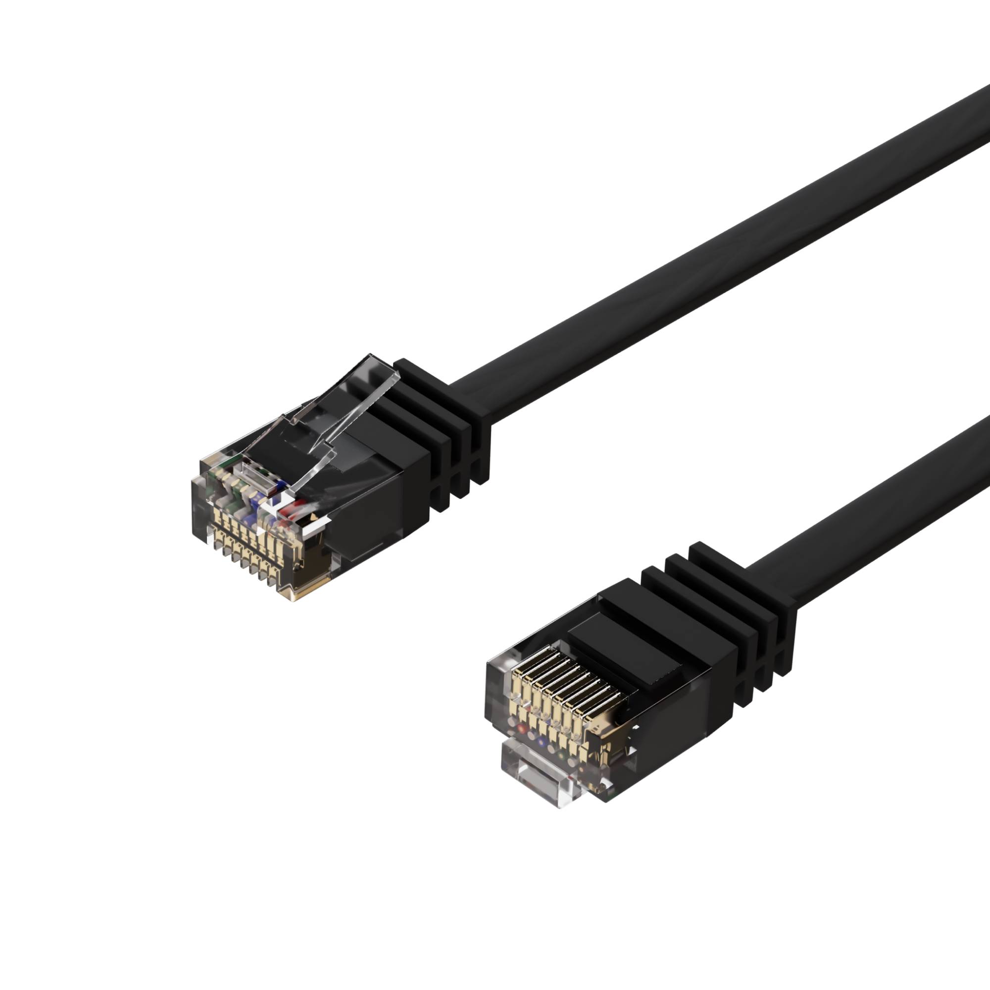 Patchkabel-Flachkabel U/UTP cat. 6 slim sw 10m-0