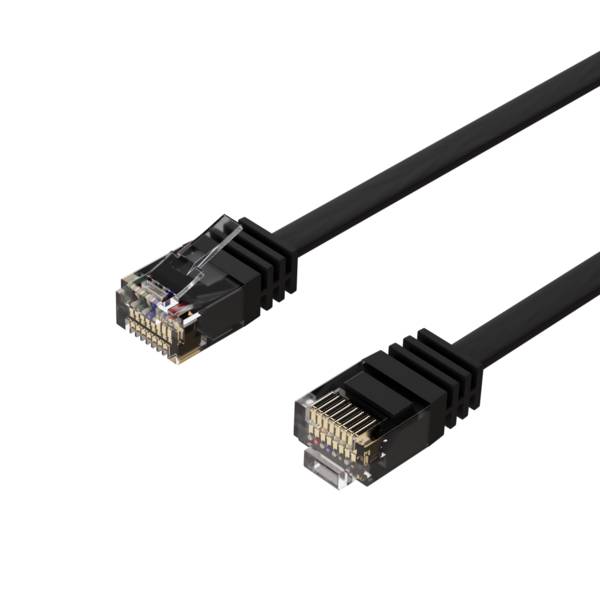 Patchkabel-Flachkabel U/UTP cat. 6 slim sw 10m