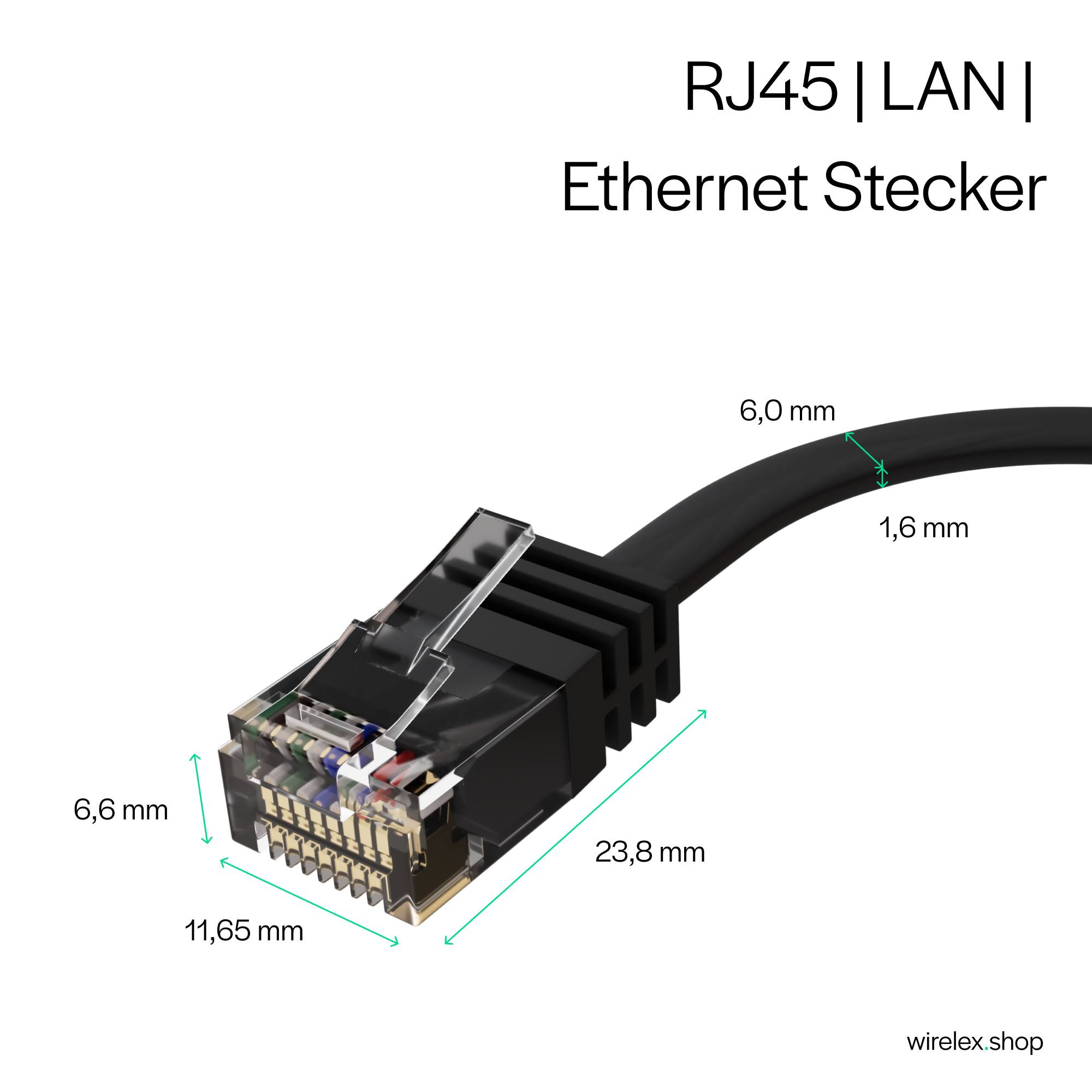 Patchkabel-Flachkabel U/UTP cat. 6 slim sw 10m-1