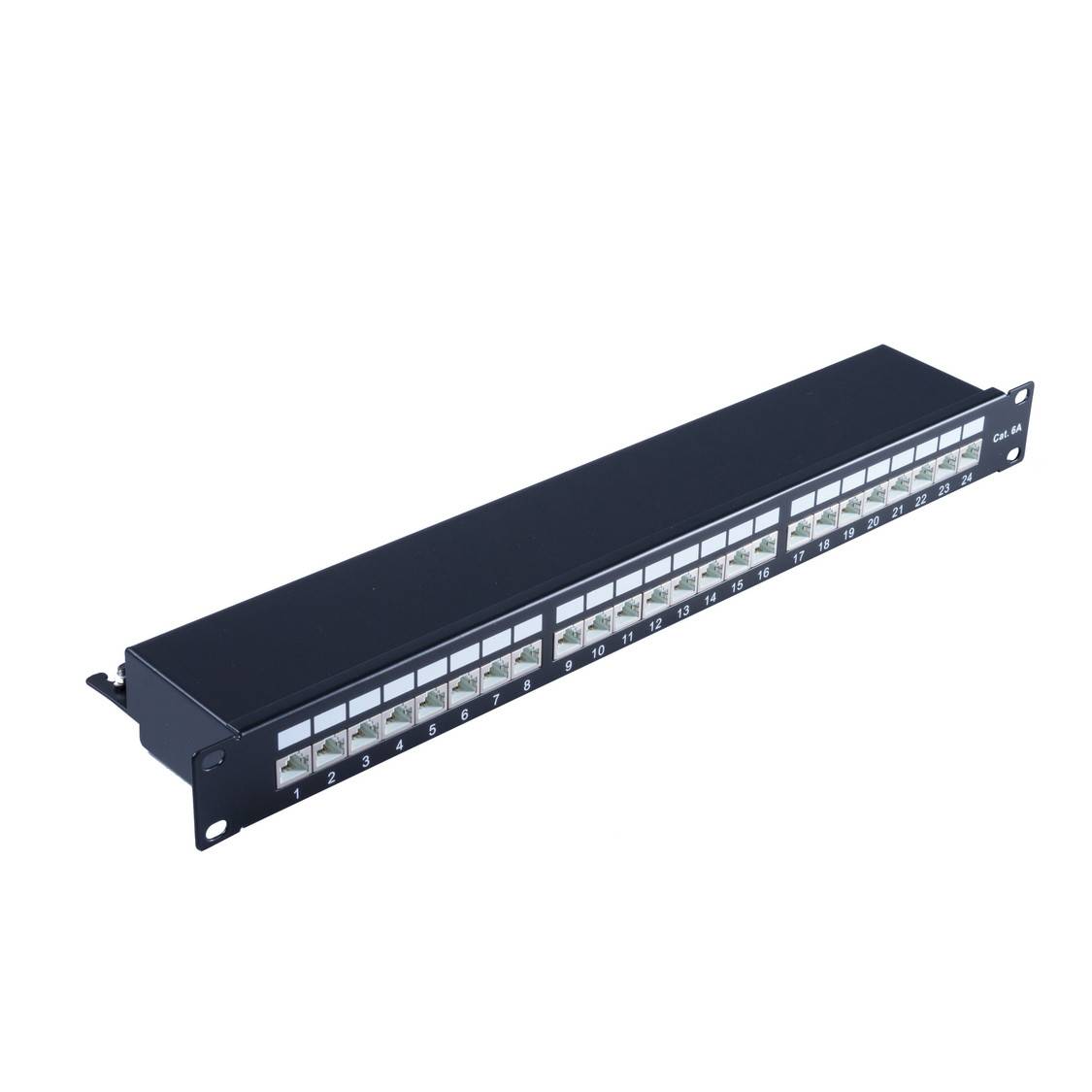 cat 6A 19" 1HE-Patchpanel, schwarz, 24 Port-0