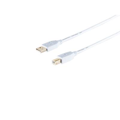 USB High Speed 2.0 Kabel, A/B Stecker, USB 2.0, weiß, 1,0m