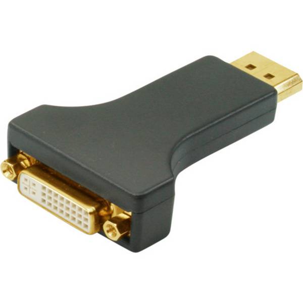 Displayport auf DVI-D Adapter Konverter Stecker Buchse 24+1 4K2K vergoldet Schwarz