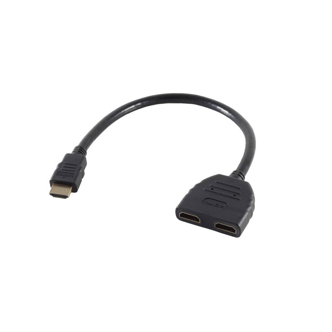 HDMI Y-Adapter Splitter Verteiler HDMI-Stecker auf 2x HDMI-Kupplung Signalverteiler vergoldet 8,16 GBit/s Schwarz-0