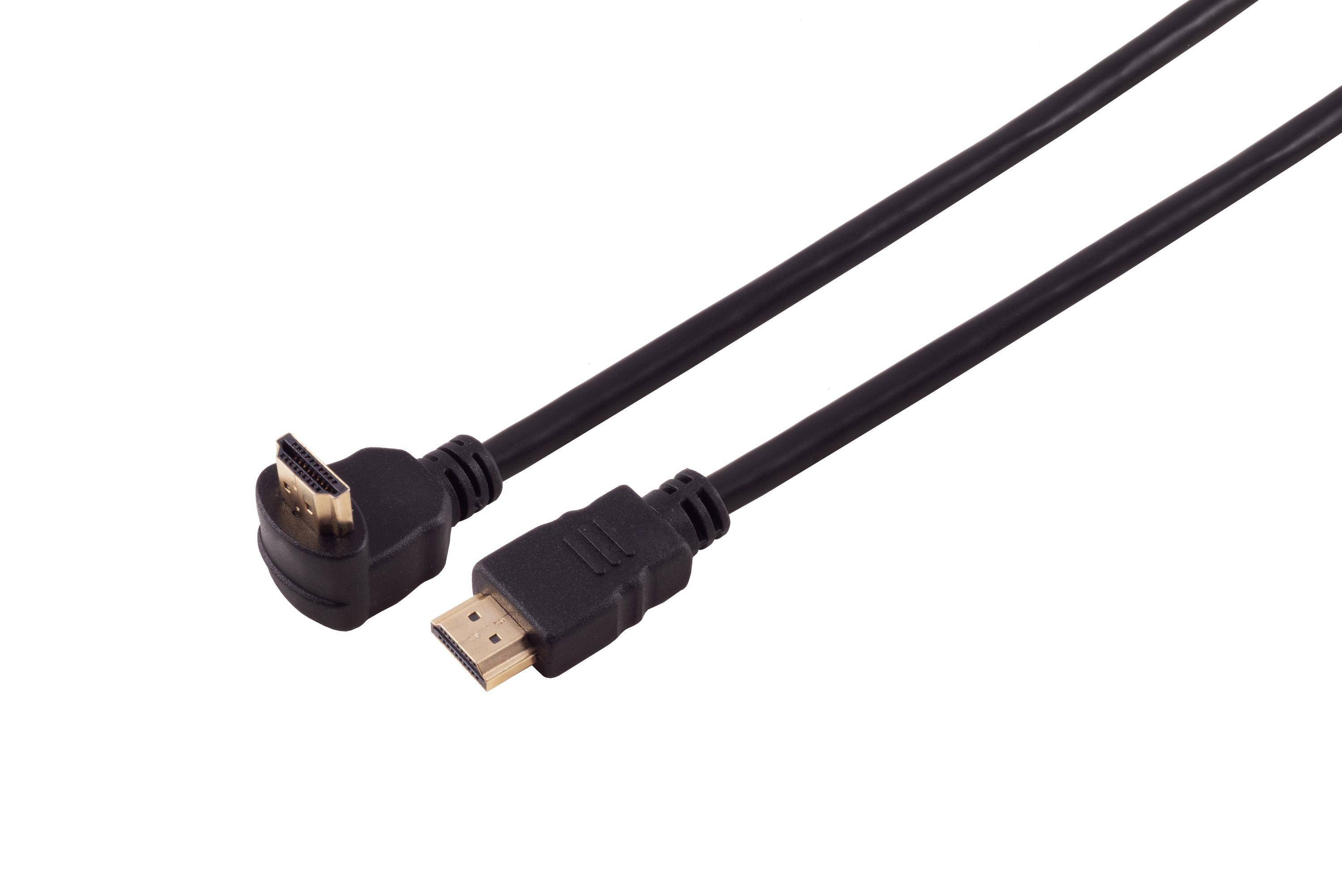 HDMI Winkel Kabel High Speed 4K UHD HDMI 2.0 HDR ARC Ethernet Audio Video Kabel Schwarz 1,5m-0