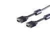 S-VGA Monitorkabel VGA Kabel D-Sub 2x 15-pol. HDD-Stecker geschirmt 75 Ohm Ferrit vergossen 30m