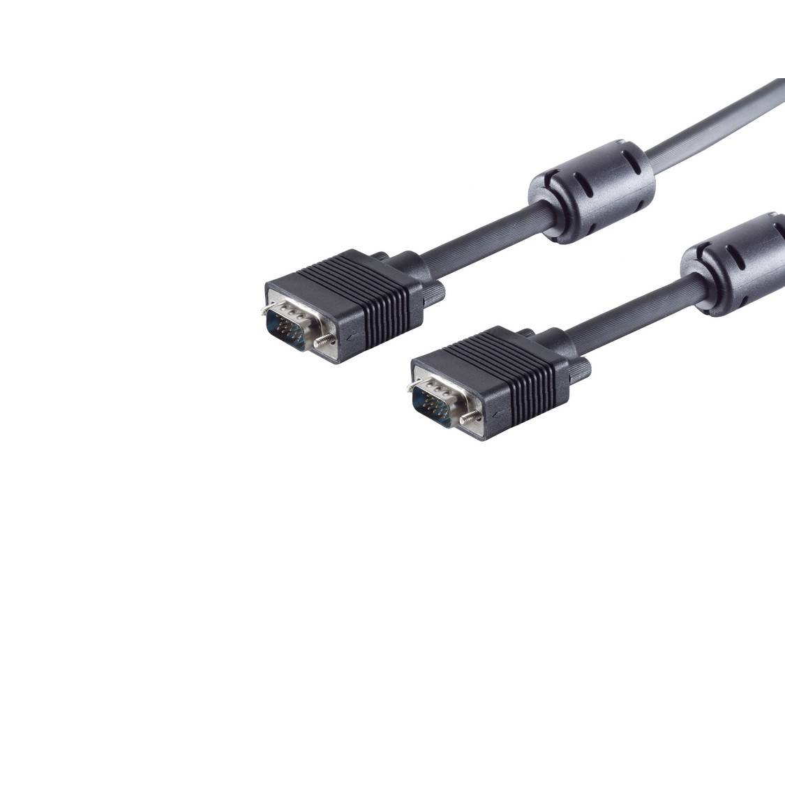 S-VGA Monitorkabel VGA Kabel D-Sub 2x 15-pol. HDD-Stecker geschirmt 75 Ohm Ferrit vergossen 20m-0