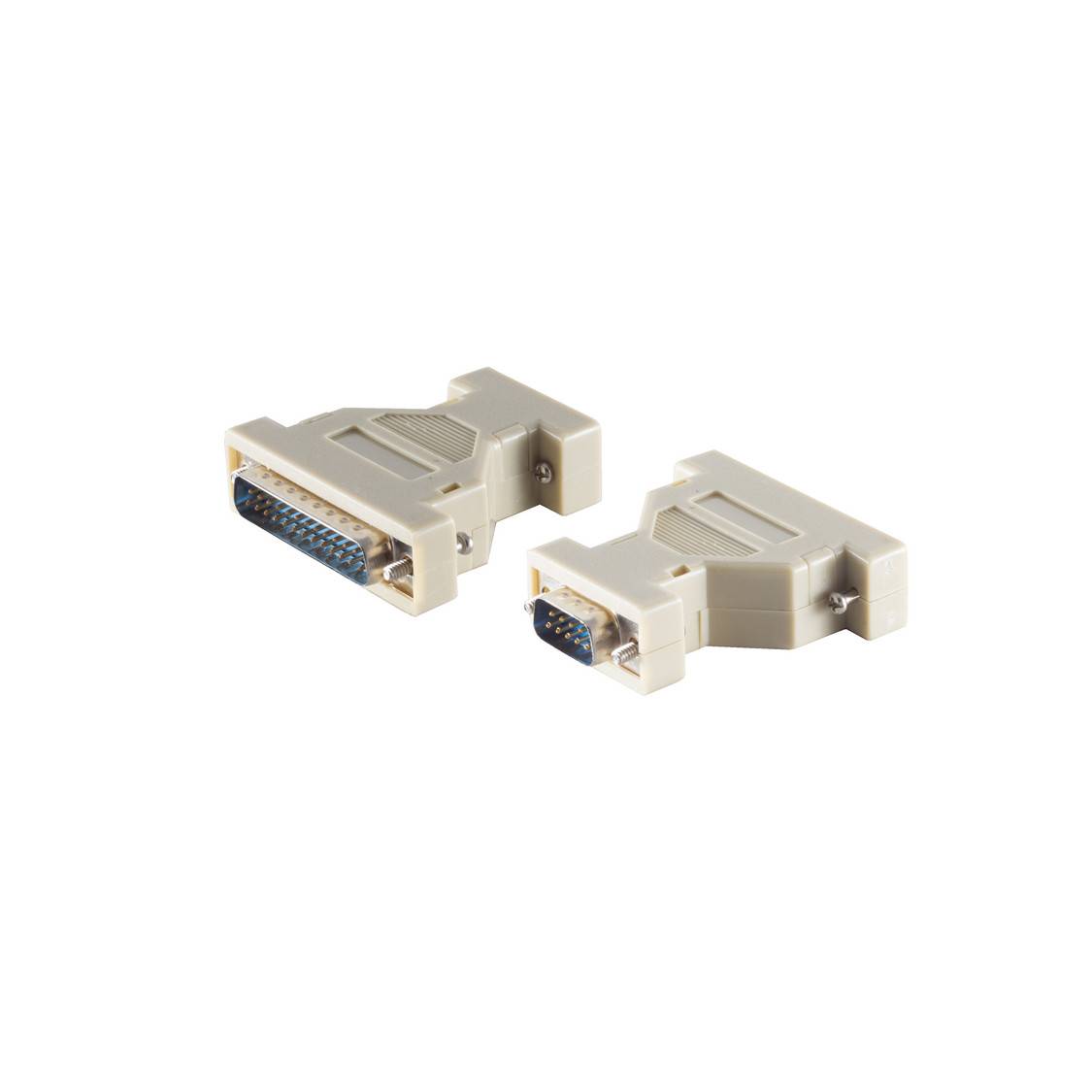 KABELBUDE.EU SUB-D-Adapter 9-polig Stecker auf 25-polig Stecker vernickelt Grau-0