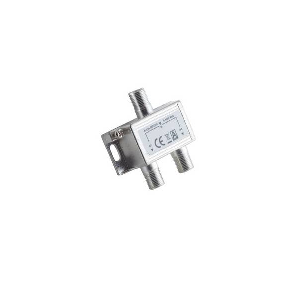 KABELBUDE.EU F-Stammverteiler 2-fach F-Buchse auf 2x F-Buchse 5-1000 MHz 85 dB Silber