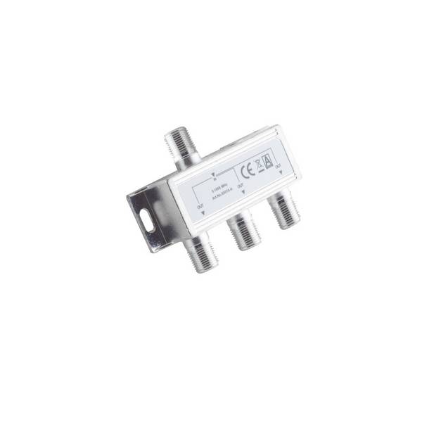 KABELBUDE.EU F-Stammverteiler 3-fach F-Buchse auf 3x F-Buchse 5-1000 MHz 85 dB Vernickelt