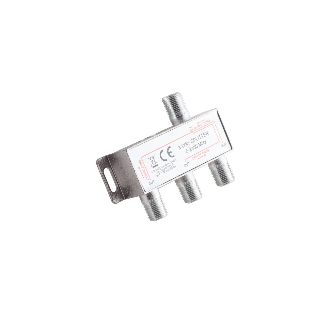 KABELBUDE.EU F-Stammverteiler 3-fach 1x F-Buchse auf 3x F-Buchse 5-2400 MHz 85 dB-0