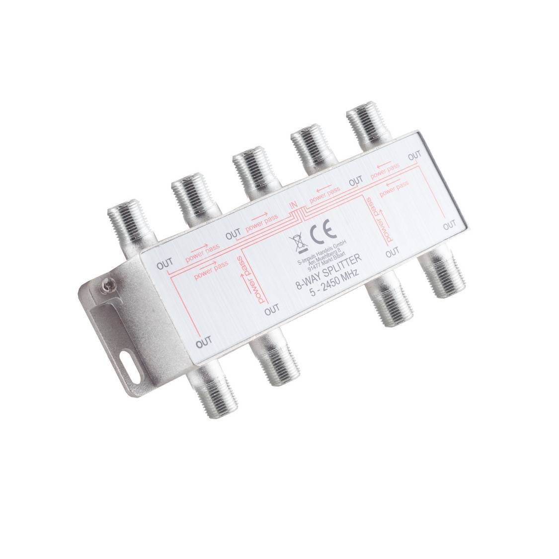 KABELBUDE.EU Stammverteiler 8-fach F-Buchse auf 8x F-Buchse 5-2400 MHz Klasse A-0