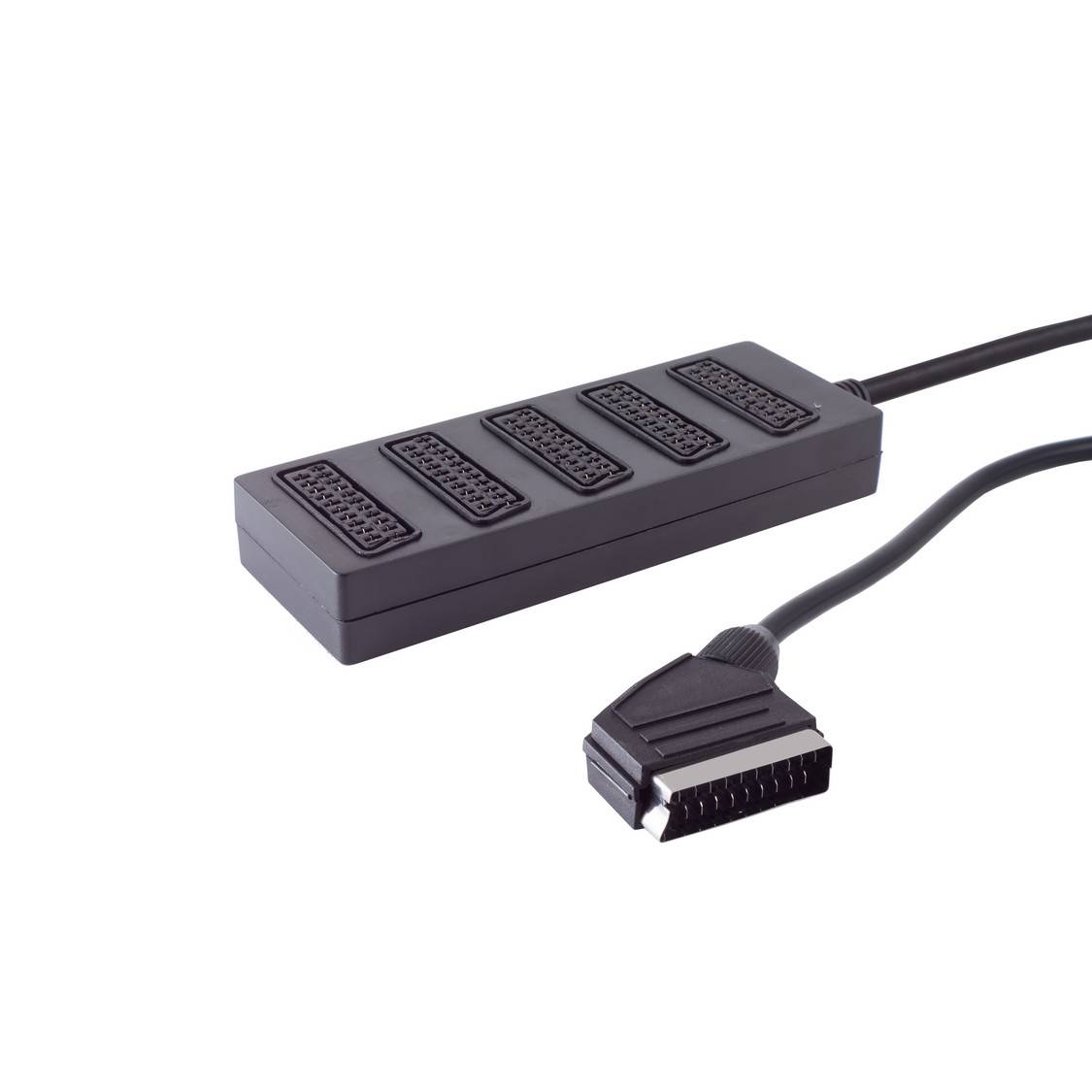 Scart-Verteiler, 5-fach, voll durchgeschaltet 0,5m-0