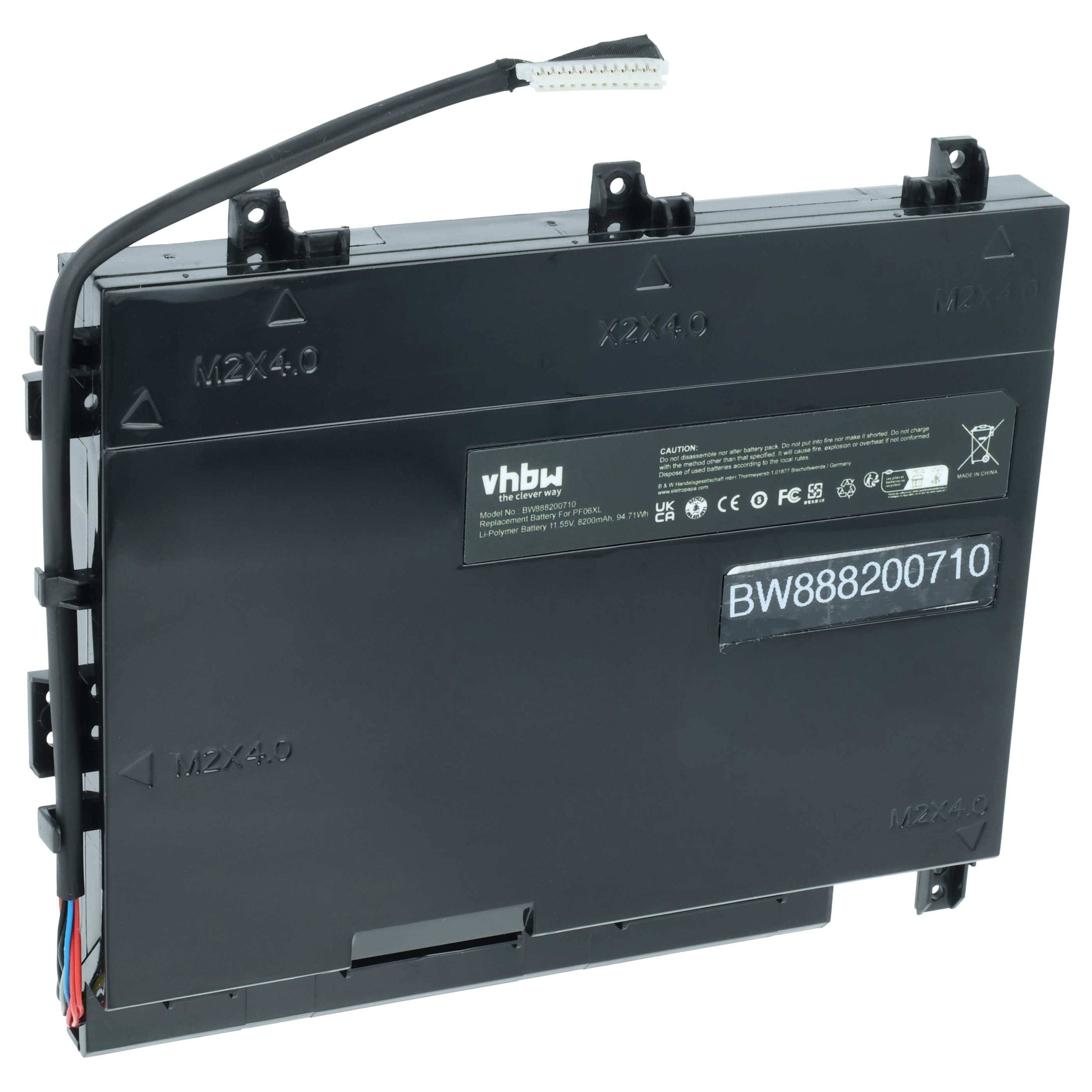 vhbw Akku Ersatz für HP PF06XL | HSTNN-DB7M, 852801-2C1, 853294-855, 853294-850 für Notebook (8200 mAh, 11,55 V, Li-Ion)-0