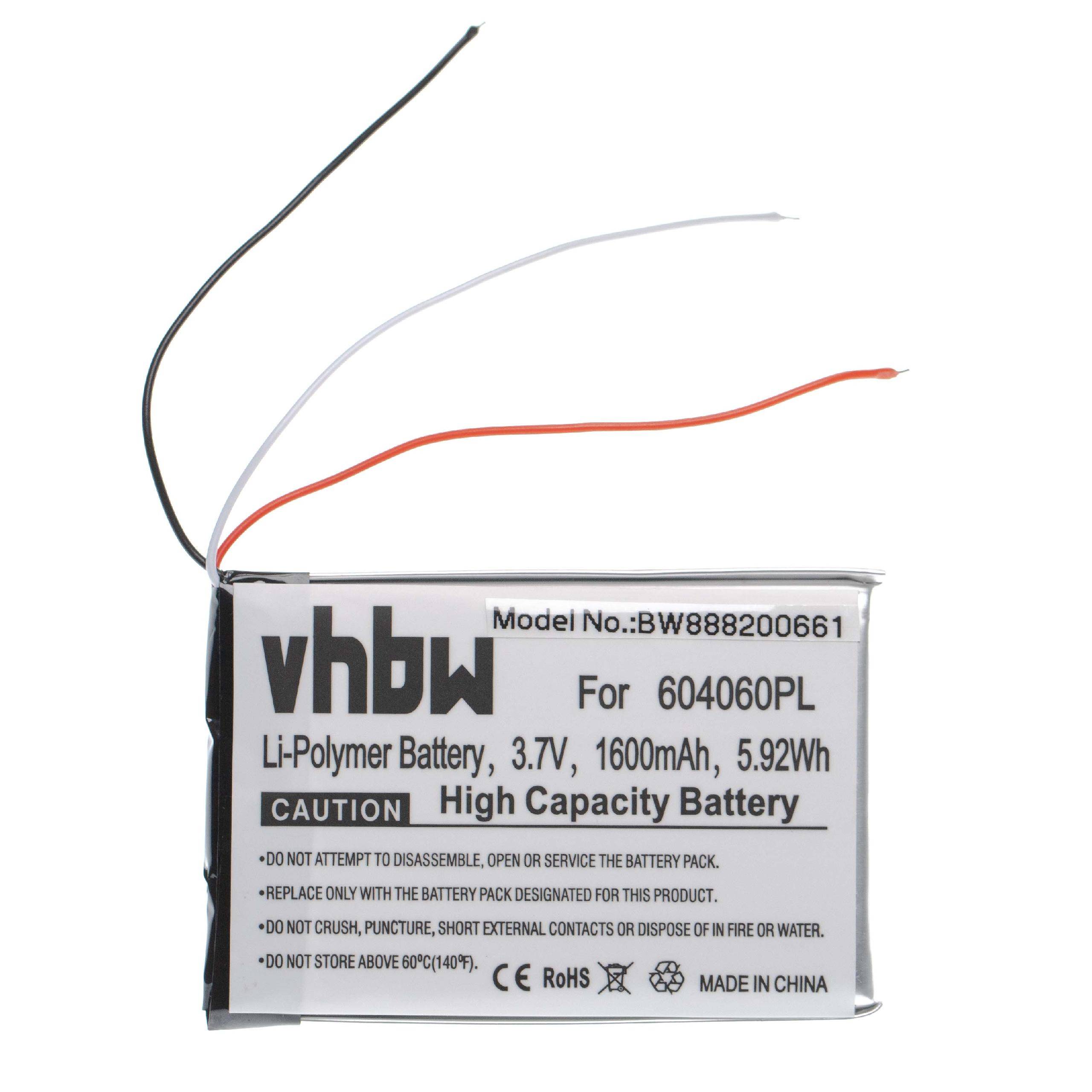 vhbw Akku kompatibel mit Becker Transit 70 LMU | Ready 70 LMU, Professional 70 LMU GPS Navigation Navi (1600 mAh, 3,7 V-1