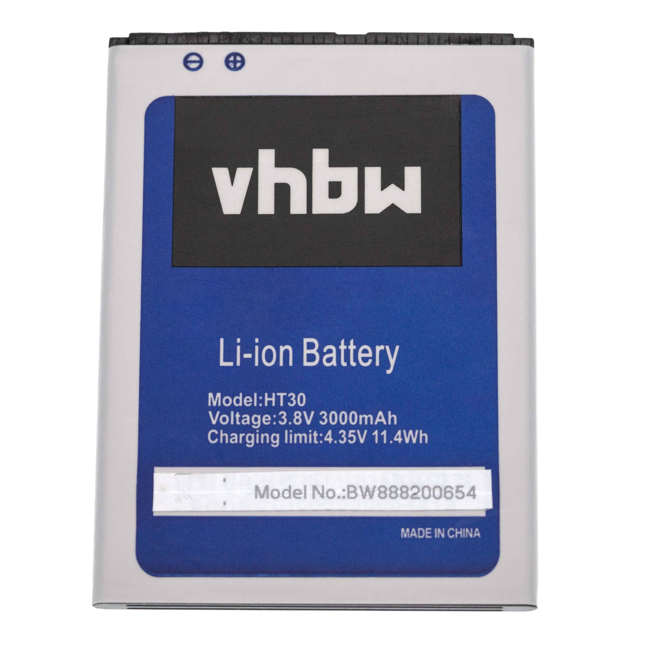 vhbw Akku kompatibel mit HomTom HT30 | HT30 Pro Handy Smartphone Telefon (3000mAh, 3,8V, Li-Ion)-0