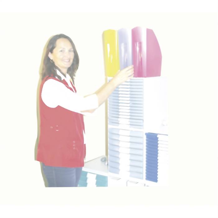 Stehsammler The Magazine 292x110x320mm himbeer transluzent-2
