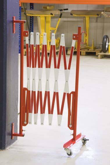 Scherengitter H 1050mm, L bis 4000mm rot/weiß mit Rollenfüße - Artikel: 7830704372-0