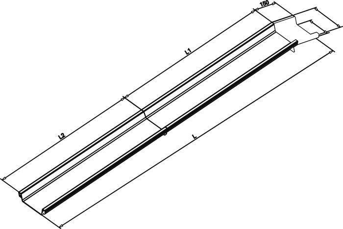 Verladeschiene Aluminium L2500xFB150 mm mit Rand Tragkraft 350 kg/Paar - Artikel: 7830307803-2