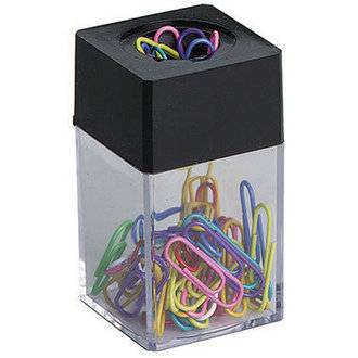 Magnetdose 4,2x7x4,2cm tr/sw +30Briefklammern-2