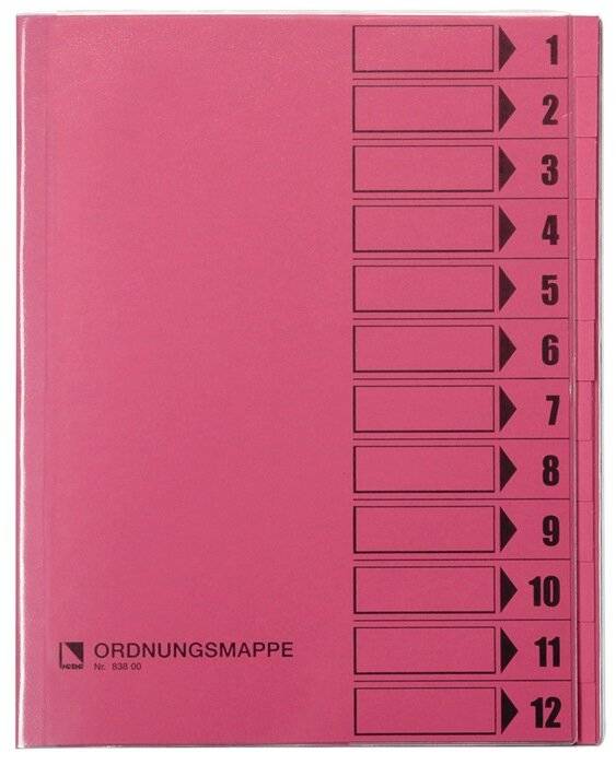 Ordnungsmappe DIN A4 12Fächer rosa-2